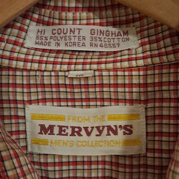 Vintage 1970s Mervyns Short Sleeve Dress Shirt - Picture 3 of 3